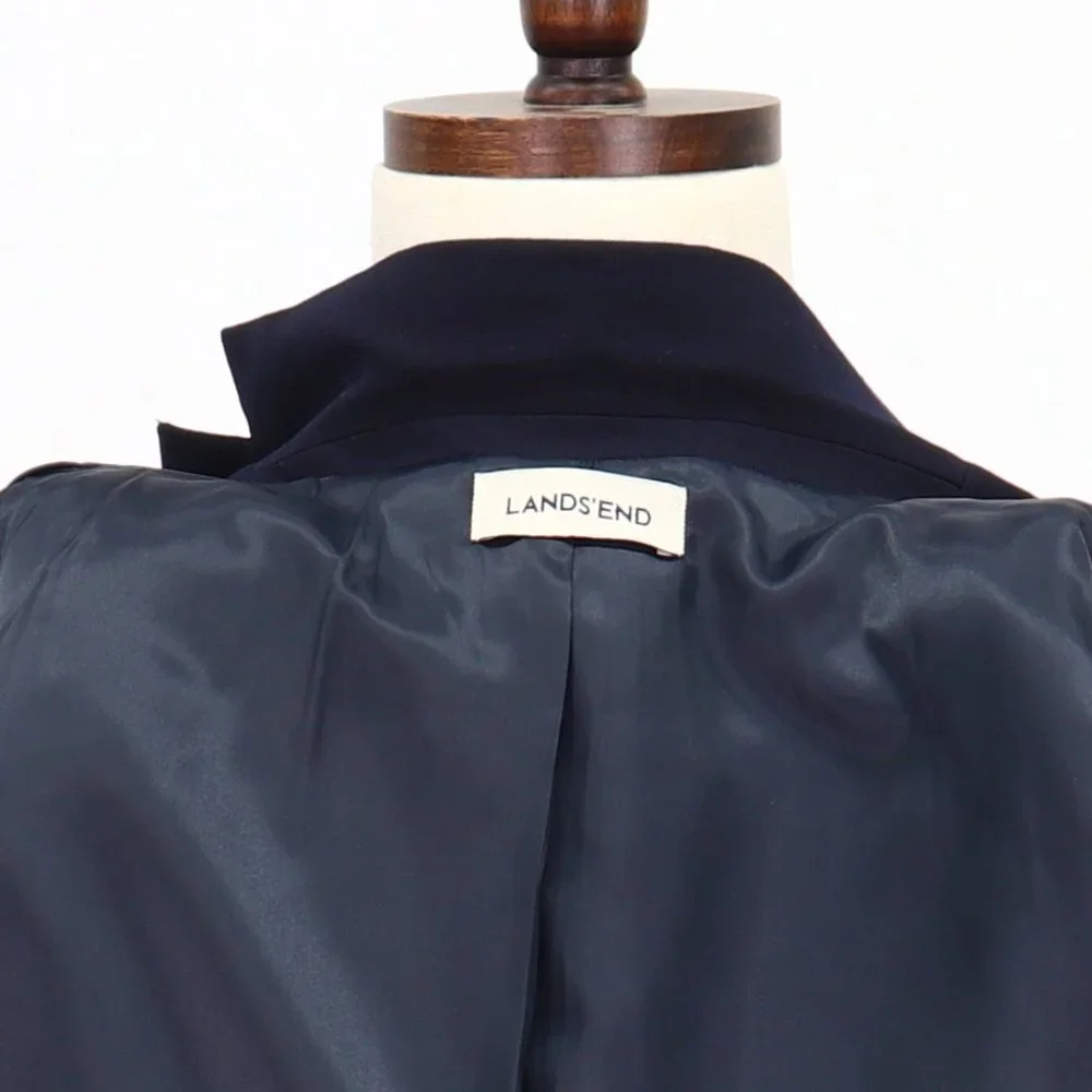 Lands' End 38R Navy Solid 2-Button Sport Coat Blazer Jacket V078_10